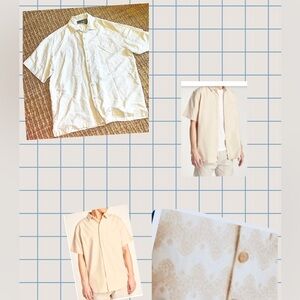 Counter Culture 90s Look tan light plaid Button Down sz XL silky rayon material